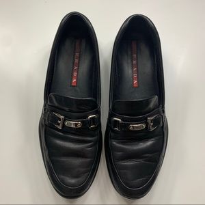 Prada Leather Oxford Loafer Mule